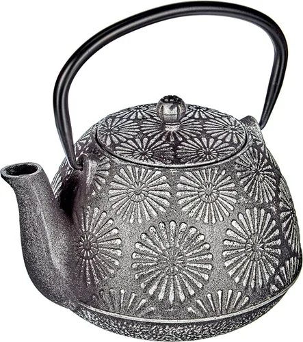 Vista 5 de IBILI 620508 - Olla de té de hierro fundido India 0,80 LT Negro/Rojo