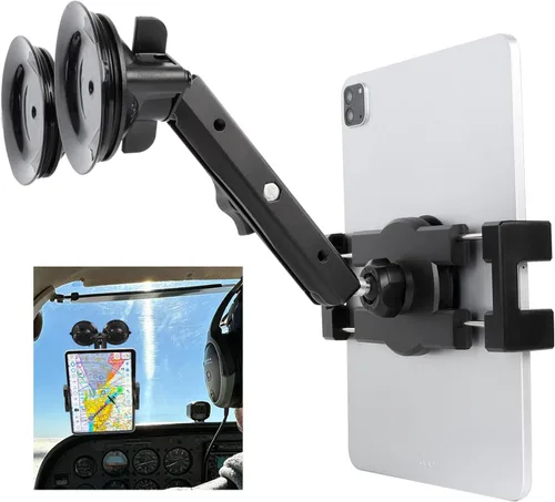 Vista 6 de Soporte de Tablet de Aluminio con Base de Doble Ventosa para Parabrisas de Coche/Barco, Soporte de Tablet Compatible con iPad Air 13" M2 (2024)