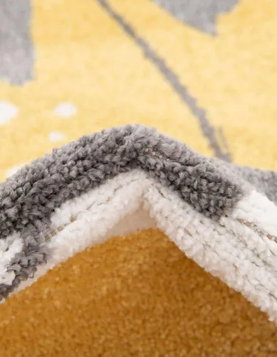 Vista 5 de Unique Loom Whimsy Kids Collection - Alfombra de área (3 pies 3 pulgadas, redonda, gris/negro)
