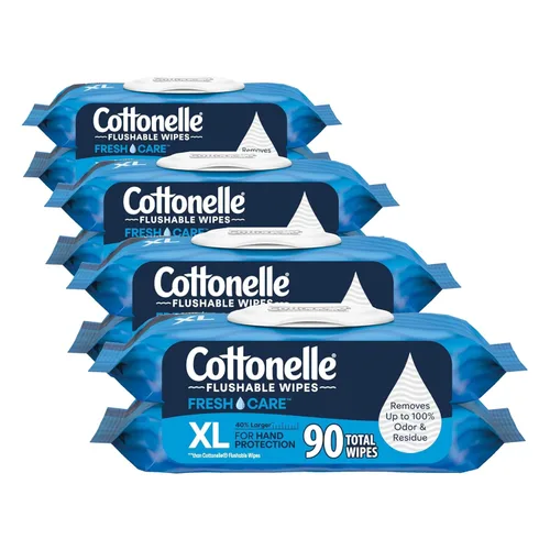 Vista 13 de Cottonelle Toallitas húmedas desechables sin fragancia, toallitas húmedas para adultos, 2 paquetes con tapa abatible, 42 toallitas por paquete