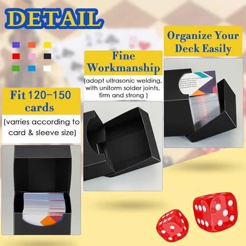 Vista 3 de Deekin 18 paquetes de cajas de cartas de baraja, caja de almacenamiento de tarjetas de juego, estuche de transporte de tarjetas para suministros