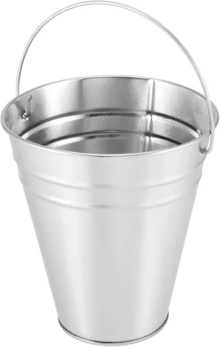 Vista 5 de SINJEUN Paquete de 30 cubos de metal galvanizado de 4.5 x 5 pulgadas, cubos metálicos plateados con asa, mini cubos de hojalata para manualidades