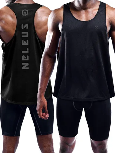 Vista 7 de NELEUS Mens 3 Pack Dry Fit Y-Back Muscle Tank Top