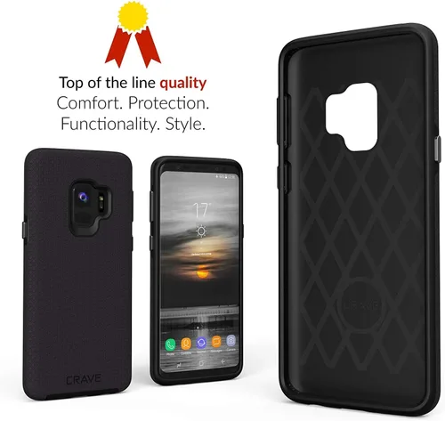 Vista 4 de Crave Funda Dual Guard para Samsung Galaxy S9: A prueba de golpes, protección de doble capa - Negro