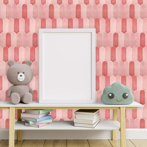Vista 6 de Azulejos Rosas para Salpicaduras de Cocina de Despegar y Pegar, Azulejos Autoadhesivos 3D Rosa Brillantes con Diseño de Plumas de Pavo Real