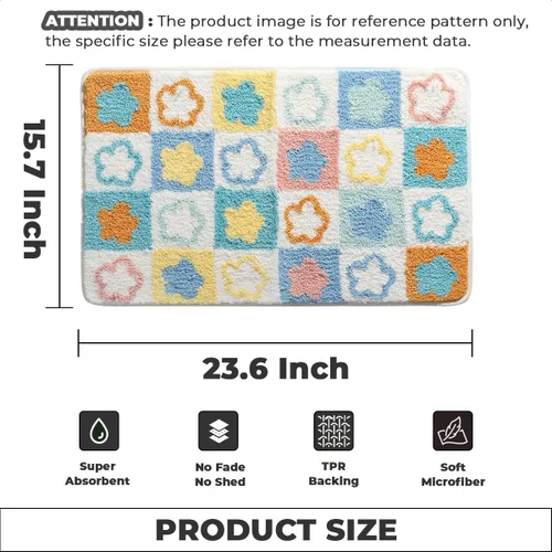 Vista 2 de Alfombra de baño extra absorbente, antideslizante, de felpa gruesa, lavable a máquina, para dormitorio, bañera y sala de estar