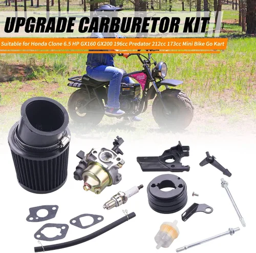 Vista 5 de Kit de Adaptador de Filtro de Aire de Carburador Mejorado de Alto Rendimiento con Bujía de Admisión Compatible con Predator 212cc 6.5 Hp Honda Gx160