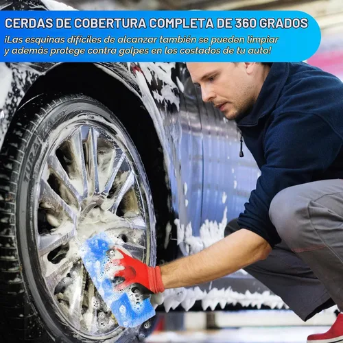 Vista 5 de Tanlade 2 Cabezales de Cepillo de Lavado de Autos con Cerdas Suaves para Detalles, Cepillo de Limpieza de Auto con Flujo Continuo, Equipo de Lavado