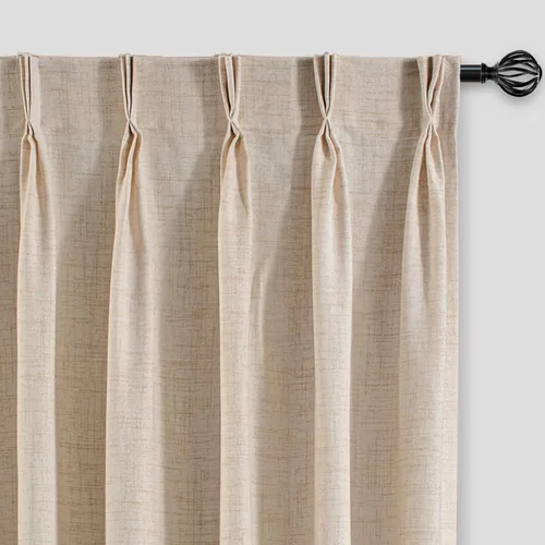 Vista 17 de DriftAway Cortinas plisadas de lino semitransparentes con textura de casa de campo sólidas y rústicas modernas para sala de estar y dormitorio, 2