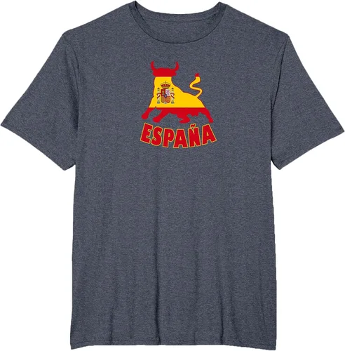 Vista 77 de Spain Espana with Bull and National Flag/Present T-Shirt Asphalt Grey