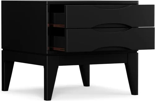 Vista 5 de SIMPLIHOME Harper - Mesa auxiliar rectangular de madera maciza de 22 Negro