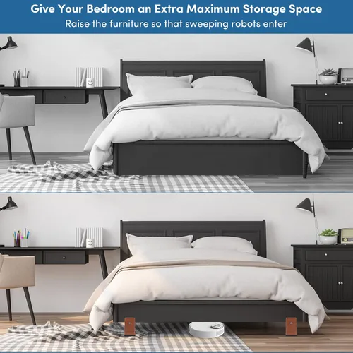 Vista 4 de DEDU Elevadores de cama con abrazadera de tornillo ajustable, elevadores de sofá de 3 pulgadas, resistentes, paquete de 4 unidades que soportan