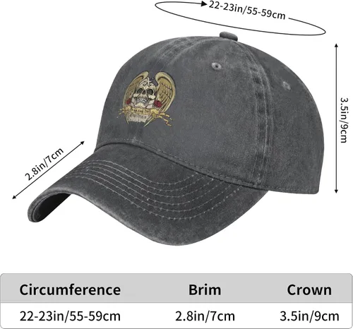 Vista 8 de Cowboy Hat Trendy Hats for Man and Women Djustable Four Season Outdoor Baseball Cap of Hell Skull with Angel Deep Heather