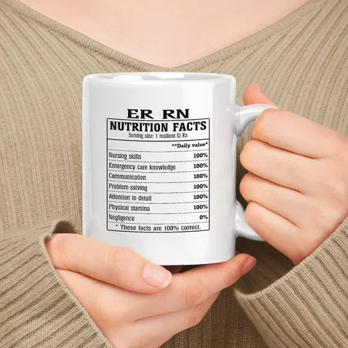 Vista 82 de Employee Apreciation Gift For Administrator Información nutricional, White 11oz Ceramic Mug