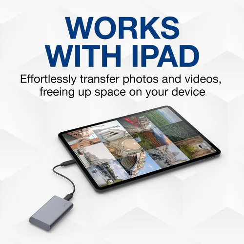 Vista 8 de LaCie Mobile Drive Secure - Unidad de estado sólido externa de 500 GB SSD portátil, color gris espacial, USB-C 3.2, para PC y Mac