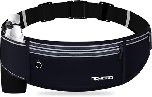 Vista 7 de Cinturón delgado para correr, soporte para teléfono de 3 bolsillos para correr, caminar, andar en bicicleta, riñonera impermeable para mujeres