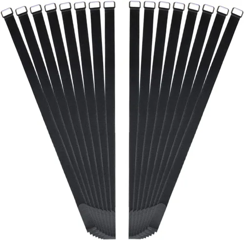 Vista 12 de Correa de cable de sujeción de gancho y bucle de 8, 12, 18, 24 y 30 pulgadas, paquete de 30 correas de sujeción de nailon reutilizables, correa