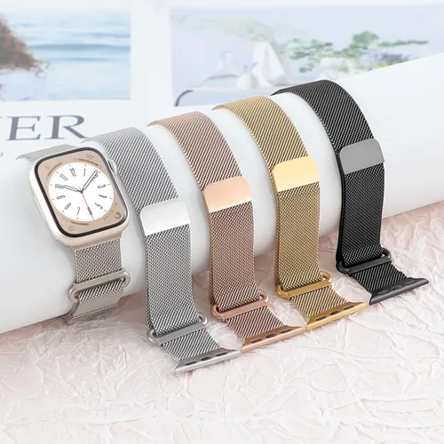 Vista 6 de Correa milanesa para Apple Watch Band de 1.575 pulgadas, 1.732 pulgadas, 1.614 pulgadas, 1.772 pulgadas, 1.654 pulgadas, 1.614 pulgadas, 1.614