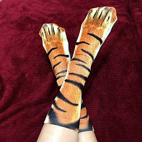 Vista 4 de Calcetines con diseño de pata de animal, divertidos regalos de Navidad, para adultos, hombres, mujeres, adolescentes, niños, regalos de broma
