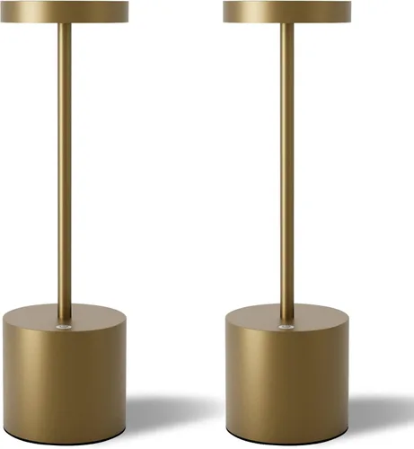 Vista 9 de TBBGA Lámpara de mesa LED inalámbrica, lámpara recargable con atenuación continua de 3 colores, lámpara de batería, luz nocturna portátil de metal