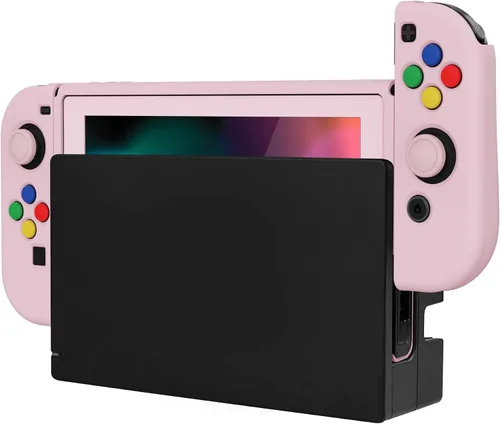 Vista 8 de PlayVital ZealProtect Soft Protective Case for Nintendo Switch, Flexible Joycon Cover Slim Cover for Nintendo Switch with Screen Protector & Thumb
