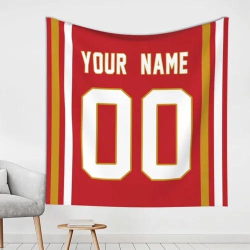 Vista 7 de Tapiz personalizado de fútbol americano personalizado con cualquier nombre, tapiz de 59 x 59 pulgadas, para colgar en la pared, gimnasio, deportes