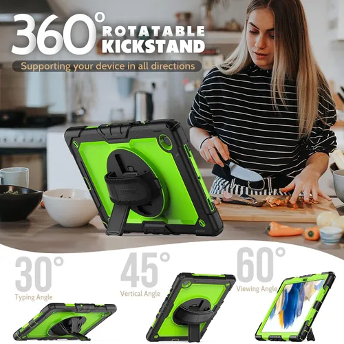 Vista 5 de SEYMAC Funda para Samsung Galaxy Tab A8 de 10.5 pulgadas (SM-X200/X205/X207), funda protectora resistente de cuerpo completo a prueba de golpes