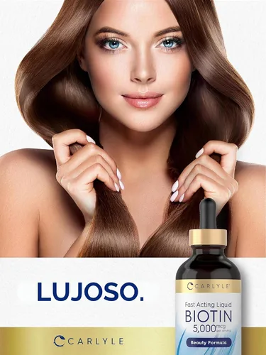 Vista 6 de Carlyle Biotin 5000mcg Liquid Drops 4 fl oz para mujeres y hombres