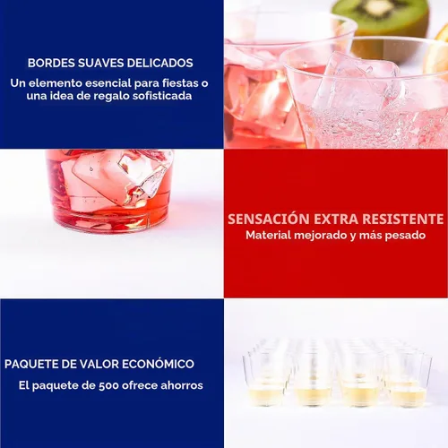 Vista 3 de JOLLY CHEF Paquete de 500 vasos de chupito de plástico de 1 oz, vasos de 1-transparente-500
