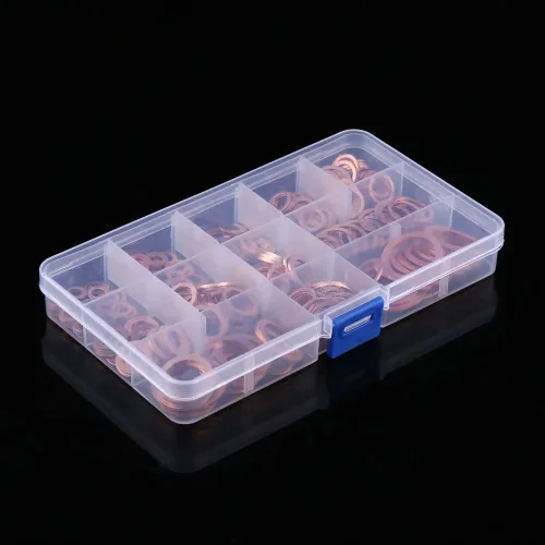 Vista 6 de 280PCS 12 Sizes Copper Flat Washer, Copper Washers Assortment Kit Plain Washers with Box Fitting for Screws Bolts Fasteners