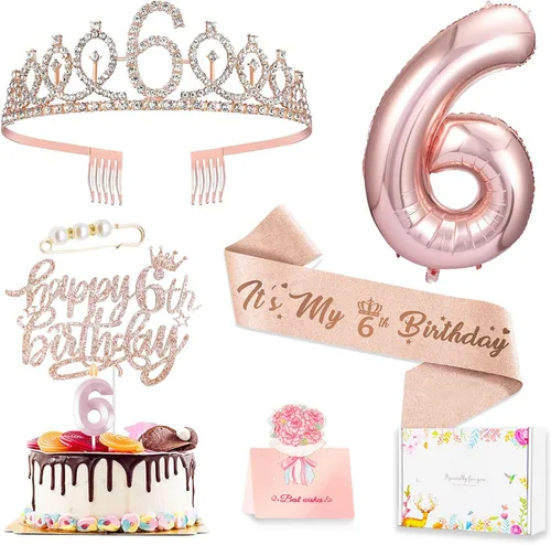 Vista 31 de Decoraciones de cumpleaños número 10 para niña, juego de velas con forma de corona 10º