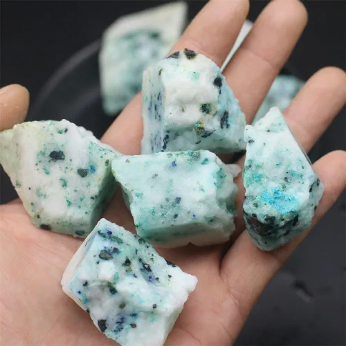 Vista 6 de AtkitS Piedra fénix natural, alumbre, malaquita con lapislázuli para hacer joyas, muestras minerales para decoración del hogar
