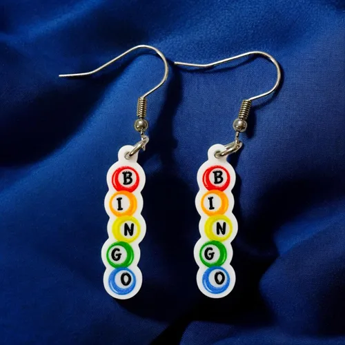 Vista 2 de Pendientes de bolas de bingo (tamaño pequeño)
