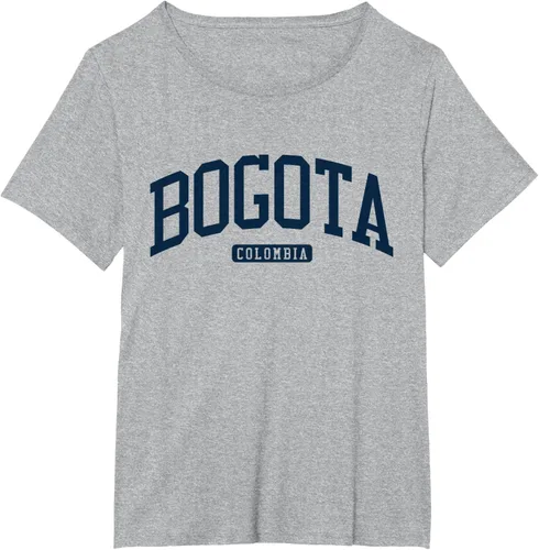 Vista 62 de Bogotá Colombia College University Style Camiseta azul marino, Blanco