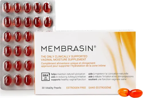 Vista 10 de Membrasin Vitality Pearls Apoya la hidratación femenina Suplemento oral sin estrógenos Aceite de Omega 3, 6, 7, 9 y espino amarillo