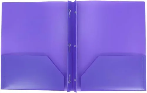 Vista 4 de Carpeta de plástico tamaño carta con bolsillos y 3 puntas de metal (negro)