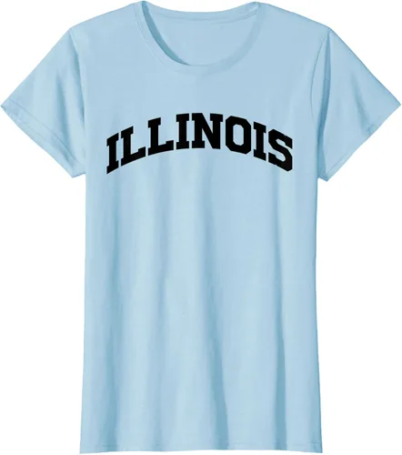 Vista 31 de Illinois Gift - Camiseta de diseño deportivo con texto universitario, gris, S