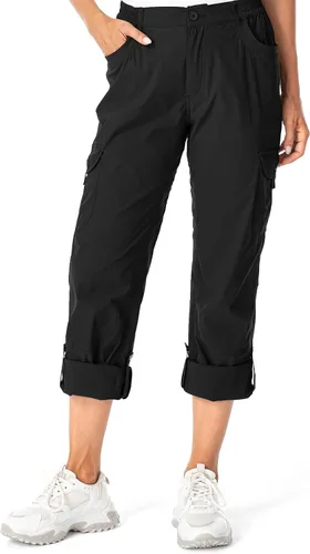 Vista 3 de Pantalones tipo cargo enrollables para mujer impermeables ligeros de secado rápido bonitos bolsillos