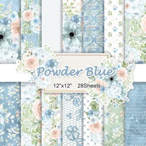Vista 7 de 28 hojas de papel para álbumes de recortes, papeles especiales florales para álbumes de recortes de 160 g / m², paquete de papel para manualidades