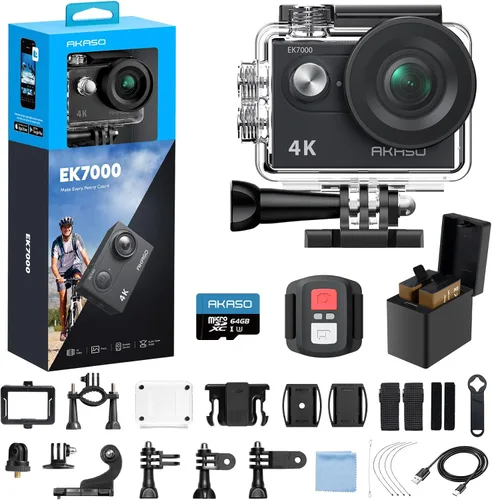 Vista 12 de Videocámara sumergible DV con wifi AAKASO EK7000 4K Action Camera Sports.