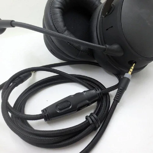 Vista 4 de Cable de audio para auriculares de longitud de 4.9 ft/59 pulgadas, conector de 0.138 in para HyperX- Cloud/Cloud Alpha Gaming Headset Accesorios