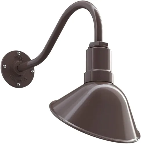 Vista 61 de Steel Lighting Co. Luz de Letrero de Tienda Venice para Pared de Acento de Restaurante al Aire Libre Cúpula de 9 pulgadas Brazo Recto de 6