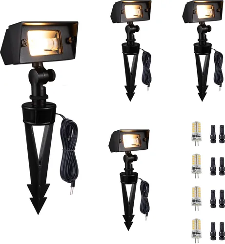 Vista 12 de Gardenreet Luz de Inundación de Latón Sólido - Iluminación de Lavado de Pared LED de Bajo Voltaje para Paisaje 12V, Impermeable IP65 para Exterior