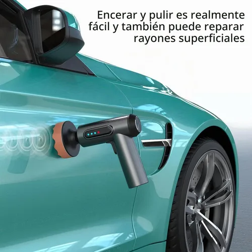 Vista 8 de Kit de pulidor inalámbrico para automóvil con baterías recargables USB-C de 2000 mAh, kit de cera portátil para automóvil con 3 discos adicionales