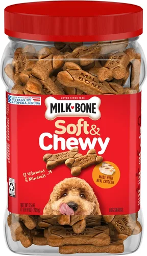 Vista 13 de Milk-Bone Golosinas suaves y masticables Mini para perros, pollo, 18 onzas Hechas con pechuga de pollo real