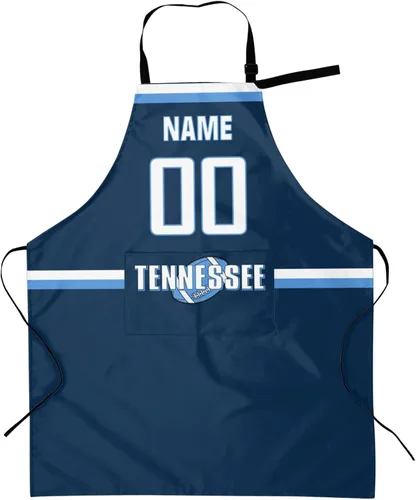 Vista 10 de Delantal con bolsillos, nombre personalizado y número, regalos personalizados para hombres y mujeres fanáticos del fútbol