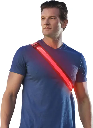 Vista 9 de ILLUMISEEN Cinturón reflectante LED Luces LED de alta visibilidad con 2 modos de iluminación Hebilla ajustable de liberación rápida Recargable