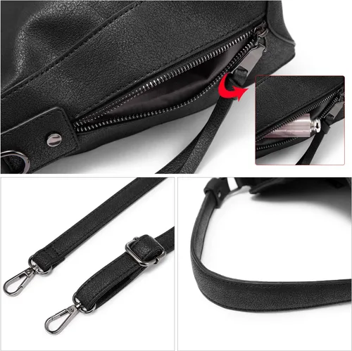 Vista 4 de Bolsas de diseñador de estilo hobo para mujer, grandes y de cuero sintético, formato tipo cubeta