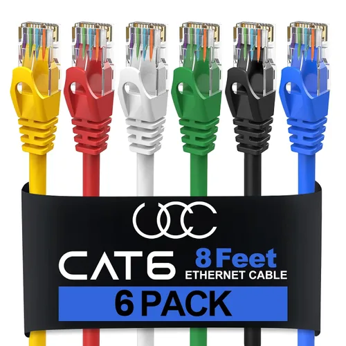 Vista 19 de Ultra Clarity Cables Cable Ethernet Cat6 (1 pie) LAN, UTP Cat 6 RJ45, red, parche, cable de Internet, paquete de 20 (1 pie)
