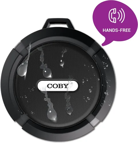 Vista 2 de Altavoz de ducha Bluetooth, ventosa, mosquetón, IPX5 resistente al agua Negro